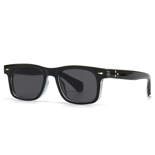 Lunettes de soleil rétro élégantes à rivets finition premium verres dégradés UV400