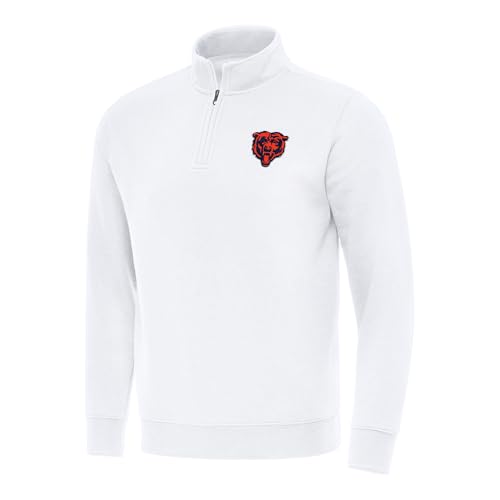 Antigua Men's White Chicago Bears Victory Quarter-Zip Pullover Top - Main Image