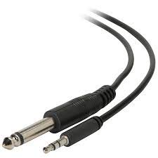 KEBILSHOP 6.35 mm Mono male to 3.5 mm Stereo Male Cable For Guitar,Mixers,Amplifier,Smartphone,Laptop.1pc pack,Black (3 Meter/9.8 Feet)