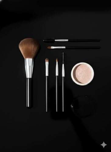 Image of ELEGAR Colorful Fish Tail Handle Makeup Brush Set - Foundation, Eyebrow, Eyeliner, Blush, and Concealer Brushes - Cute Christmas Stocking Stuffers and Gifts for Girls (5 pcs makeup kit)