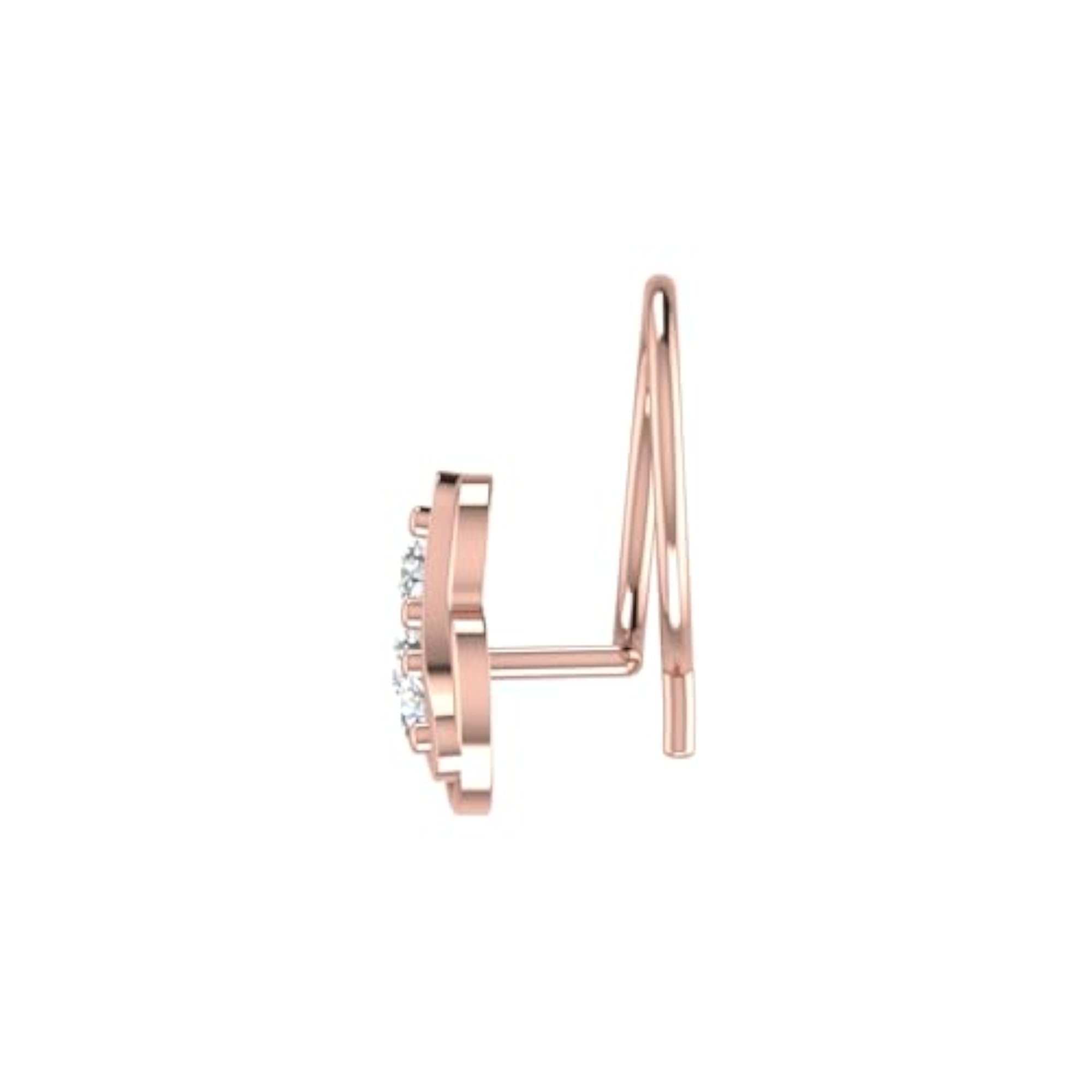 Women's 14Kt Rose Gold Stud Nose Ring, Timeless