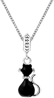 KunBead Jewelry Black Cat 18 inch Charm Dainty Cheap Nice Pendant Necklace Sale for Women Girls