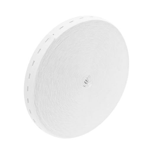 MOKKHNB Cinta Elástica de Costura Color Blanco 1,5 Cm de Ancho 30 M Rollo Banda de Costura Elástica para Prendas Ajustable Accesorios de Ropa para Embarazo y Manualidades