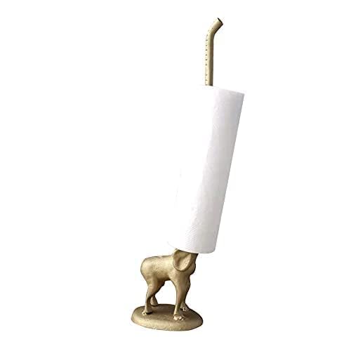 WallCharmers Gold Elephant Paper Towel Holder & Metal Toilet Paper Stand