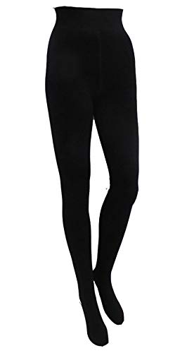 Yulaixuan collants thermiques opaques en coton Super pour femmes avec laine épaisse bon collants chauds étirés Leggings doublés en polaire d'hiver (Noir) Cover