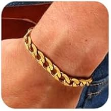 ChainsPro Mens Bracelet Mens Gold Bracelet Cuban Link Bracelet for Men Stainless Steel Bracelets Men Jewelry Metal Bracelets