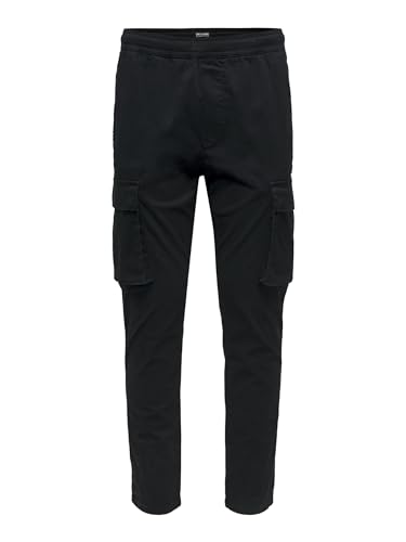 ONLY & SONS Men's Onscam Linus Pk 2366 Cargo Trousers, Black, M