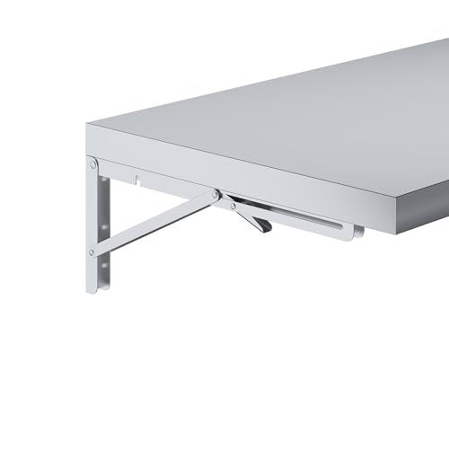 Image of AmGood Stainless Steel Folding Wall Shelf 12 in. x 60 in. NSF | Concession Stand, Food Truck, Kitchen, Restaurant, Garage, Laundry, Utility Room