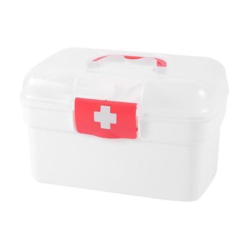 QSTDGVPW Botiquín de, Estuche de con Compartimentos, Estuche de Medicamentos a Prueba de Polvo, Caja Pequeña para, L