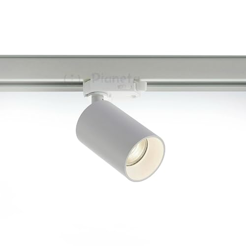 FARETTO ATTACCO GU10 per Binario Trifase elettrico pista guida track 220V proiettore orientabile faro Bianco sistema di illuminazione modulabile per vetrina showroom negozio casa