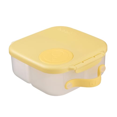 Image of b.box Mini Lunch Box Kids | 4.25 Cup Leak Proof Bento Box for Kids Ages 3+ | 3 Compartment Snack Containers, School Lunch Container, Dishwasher Safe, BPA-Free, PFAS-Free - Lemon Twist