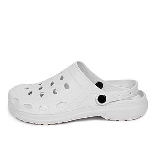 CoboFamily Zuecos Unisex Hombre Mujer Adultos Zuecos Sanitarios y Hosterería EVA Zapatillas Playa Piscina Verano Sandalias Casa Talla 36-45 Producto Hecho EN Portugal (42 EU, Blanco)