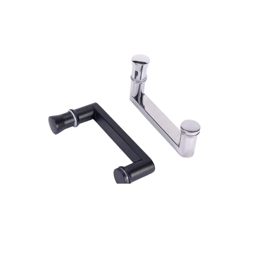 Poignée de porte en verre salle bains noir mat avec entraxe 145mm pour douche