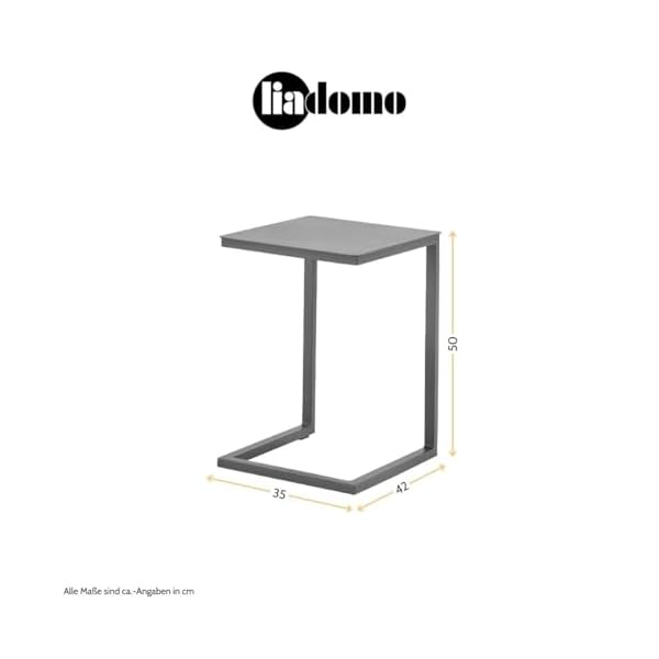 Beistelltisch Lido C-Form Aluminium Anthrazit