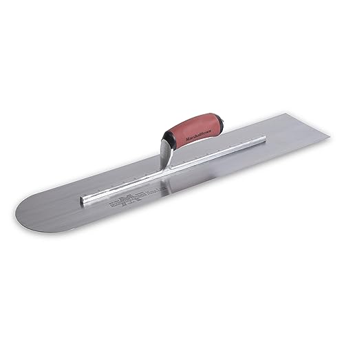 Fratasadora Marshalltown con frente redondo, mango curvo DuraSoft, de acero al carbono, muy adecuada para suelos y hormigón, tamaño de la fratasadora: 610x102 mm