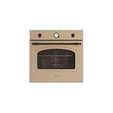 Candy FCC604NAV - Horno eléctrico empotrable, ventilado, capacidad 65 litros, función pizza, 8 programas, 56,8 x 59,5 x 59,5 cm, estilo rústico, avena, clase A+