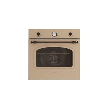 Foto di Candy Classic Forno Elettrico da Incasso Ventilato, 65 Litri, Classe A+, Funzione Pizza, 8 Programmi di Cottura, Design Rustico con Orologio Analogico, 59,5 x 59,5 x 56,8 cm, Color Avena - FCC604NAV