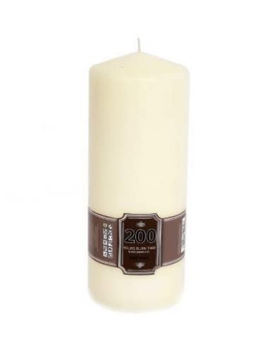 Marco Paul 25cm Ivory Church Pillar Candle - 200 Hours Long Burn - Unscented Large Candles - Table Centrepiece Wedding Party Decorative Tall Candles for Dining Tables, Weddings - Emergency Candle