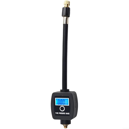 Manometro digitale per pneumatici per bicicletta, con display LCD, con retroilluminazione, per valvole Schrader/Presta, compatibile con barre PSI KG/cm2, KPa, 4 modalità di misurazione, colore nero