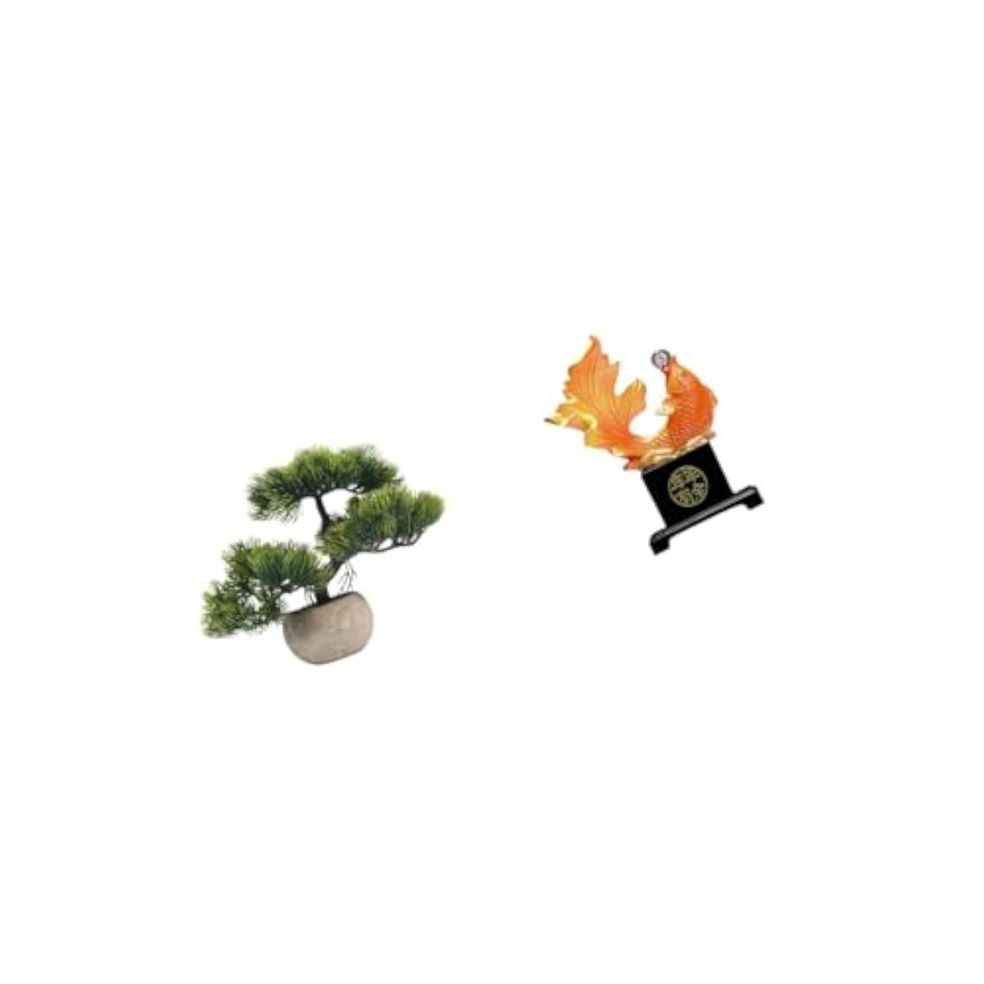 Artificial Bonsai Tree Greenery Collection Fish Sculpture