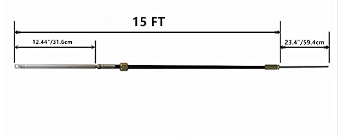 Yeaborn Boat Steering Cable 15 Feet Steering Cable 15' Outboard Rotary Steering Cable Ssc6215 For Most Single Station Boats #TOP5