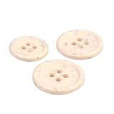 Plastica riciclata MYMERCERIE Lotto di 3 bottoni rotondi 4 fori, bottiglie riciclate, avorio, dimensioni 15 mm