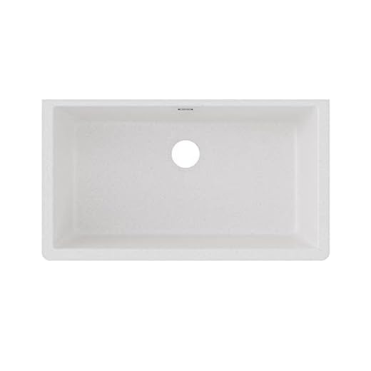 Elkay Quartz Classic ELGRU13322WH0 White Single Bowl Undermount Sink