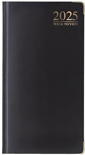 2025 DIARY SLIM LINE WEEK TO VIEW WITH METAL EDGE (Black)