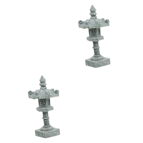Ornement de jardin zen vintage en pierre : pagodes miniatures sculptées de qualité