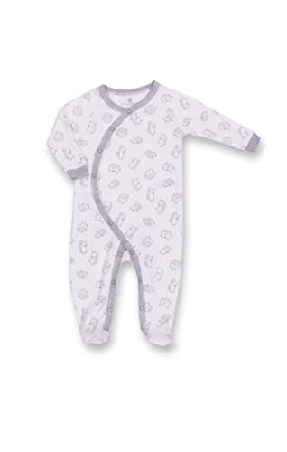 Snugabye Dream Kimono Sleeper Onesie With Snap Closure | Assorted Animal Prints (Hedgehogs, Newborn)