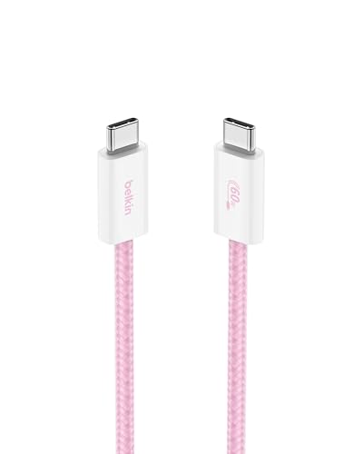 Image of Belkin USB C to USB C 60W Braided Cable 3.3ft iPhone Charger Cord