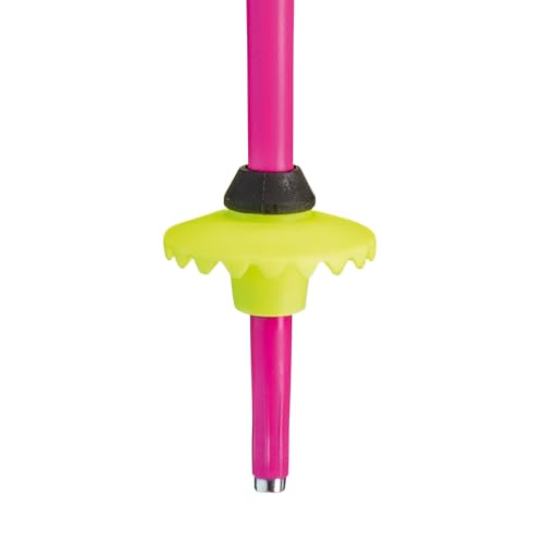 LEKI SWTCH Lightweight Aluminum Ski Poles for Downhill Skiing - Pink-Neon Yellow - 120 cm