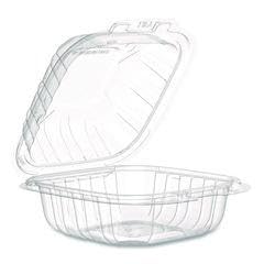 Clear Plastic Hinged Containers, 6.31 x 6.31 x 3, Dart Microwaveable, 300 per Carton