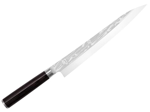 KAI Shun Pro Sho Yanagiba japanisches Sushimesser, Sashimi Messer 24 cm Klingenlänge - A 10 Stahl 61 (±1) HRC - Pakkaholz schwarz - handgefertigt...
