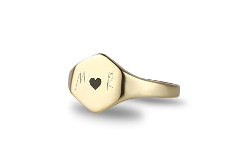 Bague romantique avec ecriture personnalisee au fini poli miroir