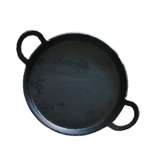 Stylish 8.5inch Special Joint Less Jilebi kadai Heavy Base Iron Flat Kadai/dal tadka/Tai for Making jalebi, etc. (8.5 inch_Black).
