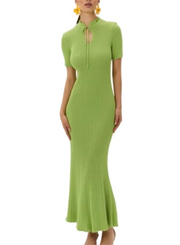 Robe longue en maille ajourée pour vos vacances d'été à la mer