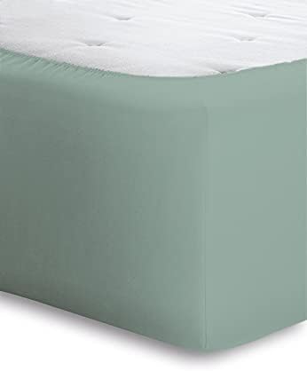 Bassetti Boxspring Salvia 565 9314107 Fitted Sheet Plain Cotton and Elastane in Salvia 180 x 200 cm / 200 x 220 cm - Image 3