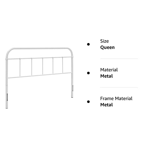Modway Serena Rustic Farmhouse Style Steel Metal White Headboard Size, Queen #TOP6