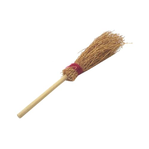 BESTonZON 1:12 Miniature Cleaning Broom Boys and Girls Straw Broom Toy Playhouse Accessory