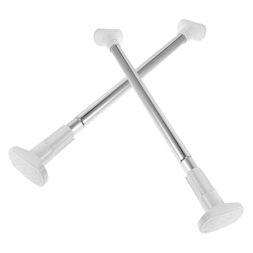 KAILIKETIY Barras Abs de y de Acero Inoxidable Armario Extensibles 2 Piezas, sin Taladro, Longitud Ajustable de 47-80 Cm para Colgar Ropa y Cortinas