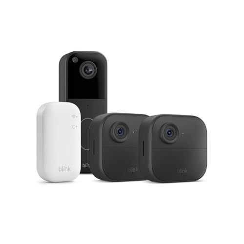 Blink Outdoor 4 Camera + £0 Blink Video Doorbell (Black)| Wireles...