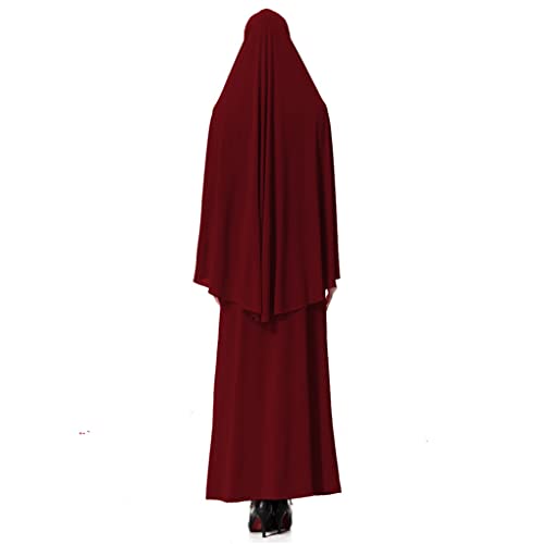 Women Formal Muslim Prayer Garment Sets Long Hijab Dress Abaya Afghanistan Islamic Clothing4