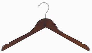 Only Hangers Walnut Wooden Hangers Pack of 10