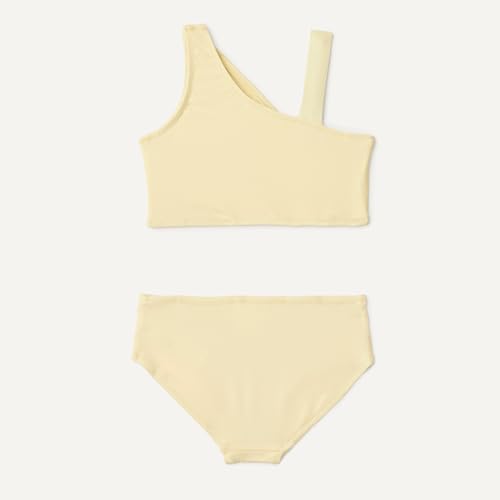 Image of Amazon Essentials Girls' One Shoulder Two-Piece Bikini Swim Set, Slim Fit