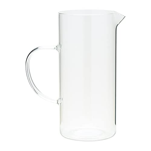 Mimo Style Jarra de Vidro Borossilicato Com Alça e Tampa Hermética Bronze Removível em Silicone e Aç