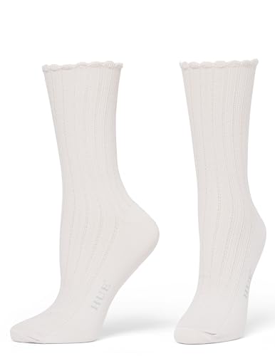 Image of HUE Women's Scalloped Pointelle Crew Sock