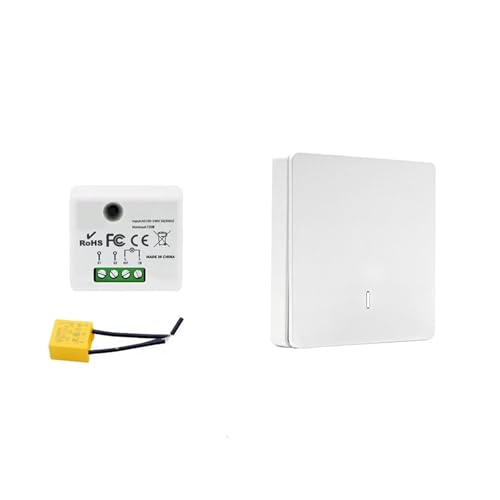 Two Way Light Switch (No Neutral), Mini 1/2 Channel Relay Controller Module Remote Control Wall Switch 110V 220V On/Off LED Cont