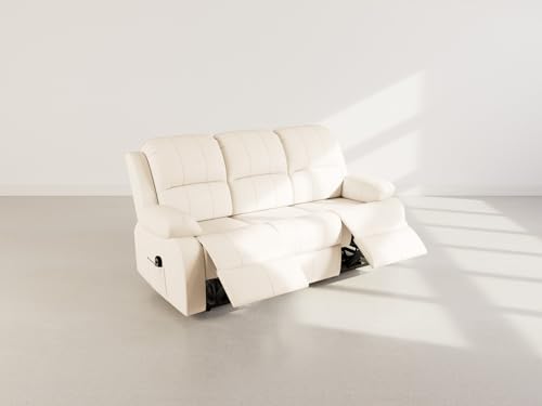 Canapé Relax Électrique 3 Places Beige Armand Best Mobilier