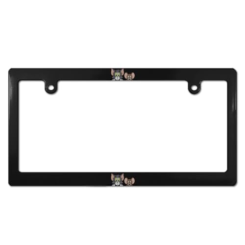 トムとジェリー ナンバープレート フレーム ナンバーフレーム 普通車 軽自動車適用 装飾ボーダー タグ装飾 耐久性 カーアクセサリー 錆びにくい おしゃれ ?り物